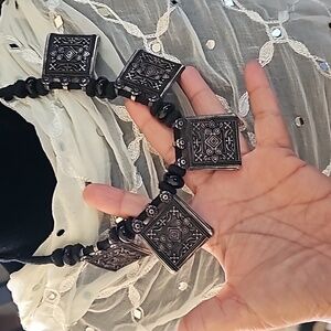 Vintage oxidized silver necklace